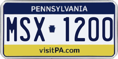 PA license plate MSX1200
