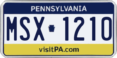 PA license plate MSX1210