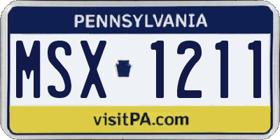 PA license plate MSX1211