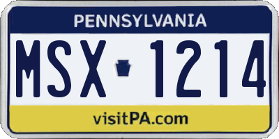 PA license plate MSX1214