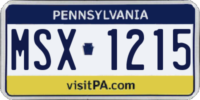 PA license plate MSX1215
