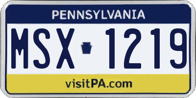 PA license plate MSX1219