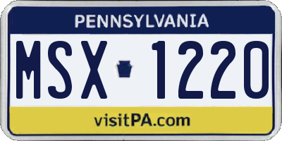 PA license plate MSX1220