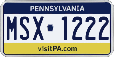PA license plate MSX1222