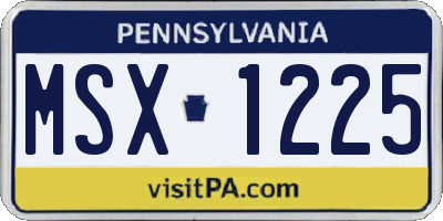 PA license plate MSX1225