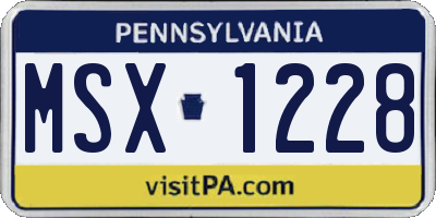 PA license plate MSX1228