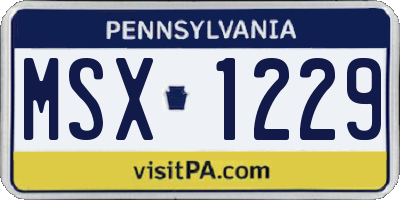 PA license plate MSX1229