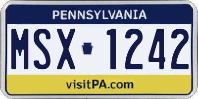 PA license plate MSX1242