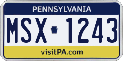 PA license plate MSX1243