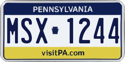 PA license plate MSX1244