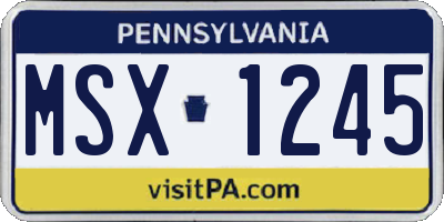 PA license plate MSX1245