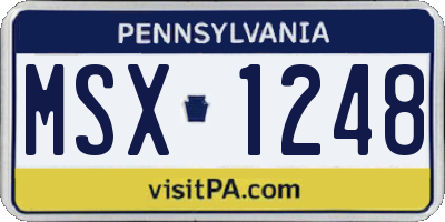 PA license plate MSX1248
