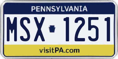 PA license plate MSX1251