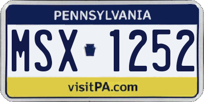 PA license plate MSX1252