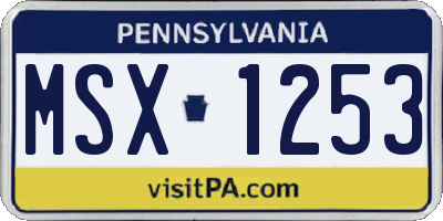 PA license plate MSX1253