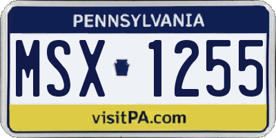 PA license plate MSX1255
