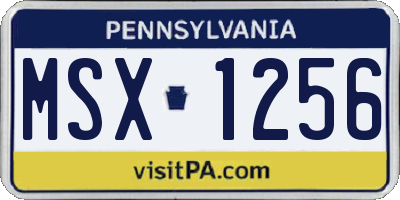 PA license plate MSX1256