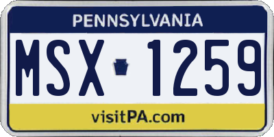 PA license plate MSX1259