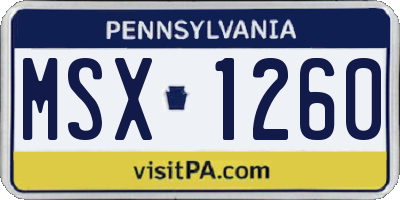 PA license plate MSX1260