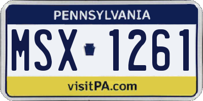 PA license plate MSX1261