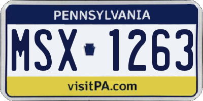 PA license plate MSX1263