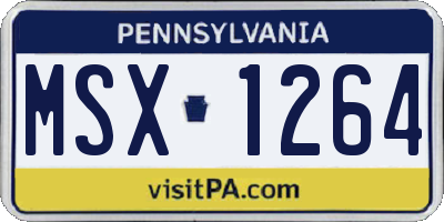 PA license plate MSX1264