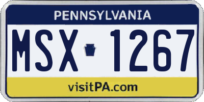 PA license plate MSX1267