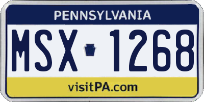 PA license plate MSX1268