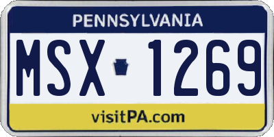 PA license plate MSX1269