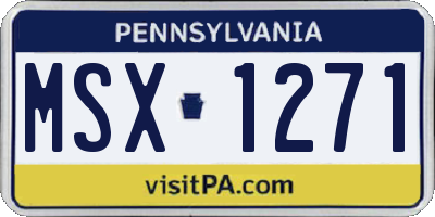 PA license plate MSX1271