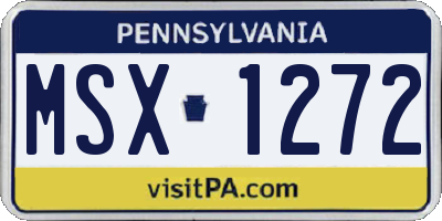PA license plate MSX1272