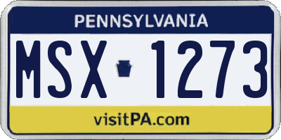 PA license plate MSX1273