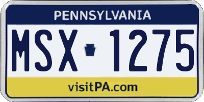 PA license plate MSX1275
