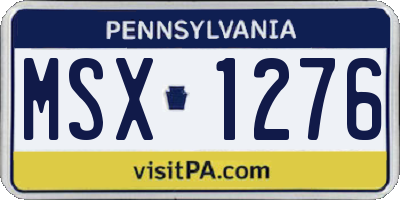 PA license plate MSX1276