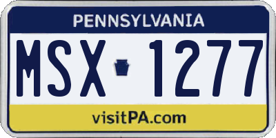PA license plate MSX1277