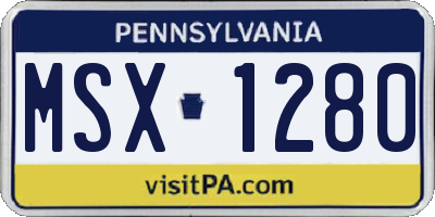 PA license plate MSX1280