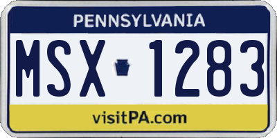 PA license plate MSX1283