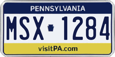 PA license plate MSX1284