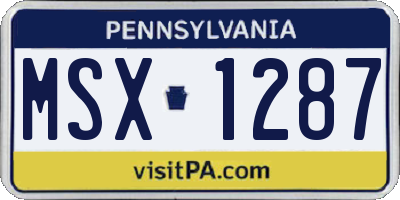 PA license plate MSX1287