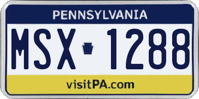 PA license plate MSX1288