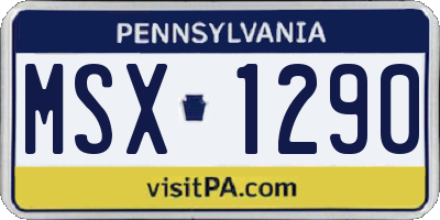 PA license plate MSX1290