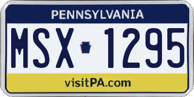 PA license plate MSX1295