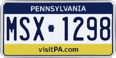 PA license plate MSX1298