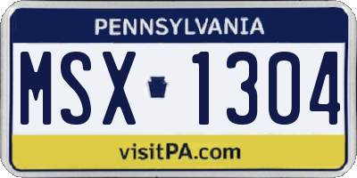 PA license plate MSX1304