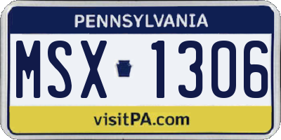 PA license plate MSX1306