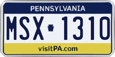 PA license plate MSX1310
