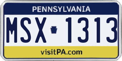 PA license plate MSX1313
