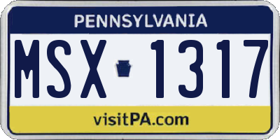 PA license plate MSX1317