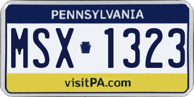 PA license plate MSX1323