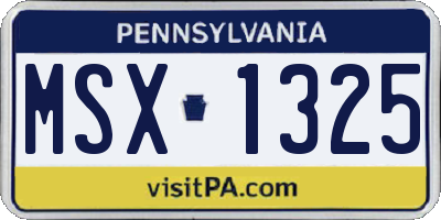 PA license plate MSX1325
